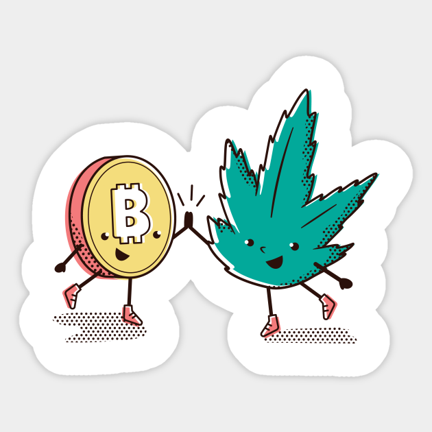 Bitcoin Cannabis Friends Forever Friendship Sticker Teepublic