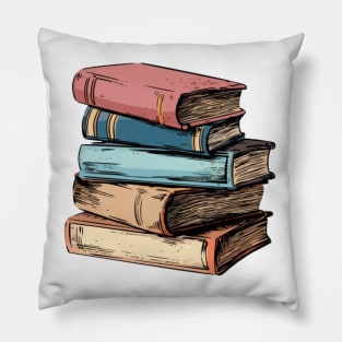 Stack of Books Pillow