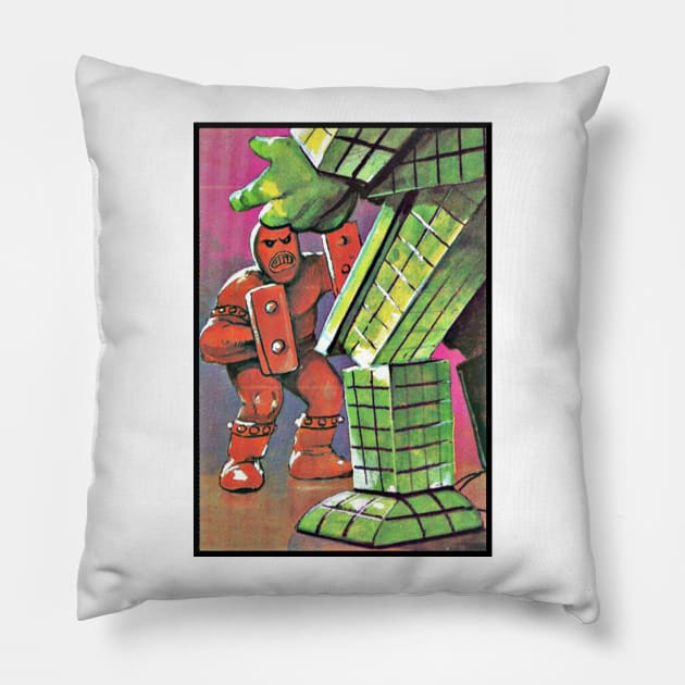 Junk Man vs. Sunshine (Exogini Sticker) Pillow by retroworldkorea