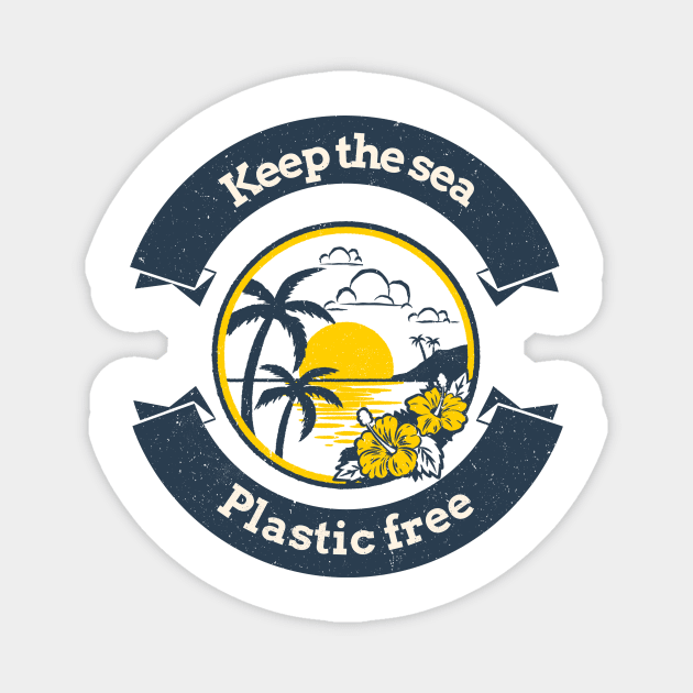 Keep the sea plastic free Magnet by Andrew's shop