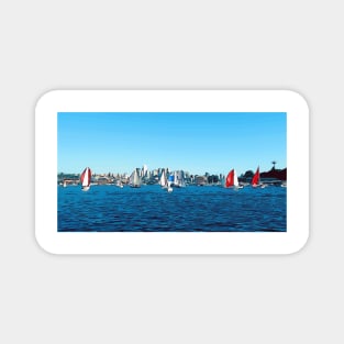 Sailboats on Lake Union, Seattle Washington Magnet