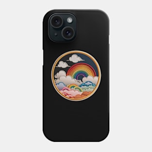 Prism Rainbow Clouds Embroidered Patch Phone Case