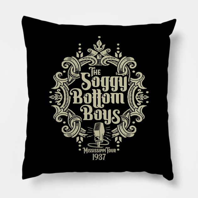 The Soggy Bottom Boys Pillow by MindsparkCreative