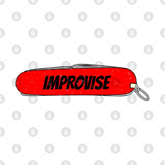 Improvise Red Army Pocket Knife Fun Tool Cut Blade Elements for People who Explore and Extend known Borders of Confort Zone. Improvise it and solve Challenges. by Olloway