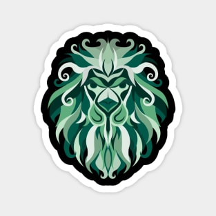 Leo Zodiac Sign - Green Magnet