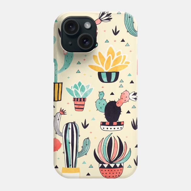 Cactus in a pot Phone Case by Lidiebug