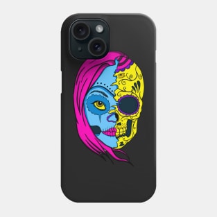 Sugar skull with girl Phone Case