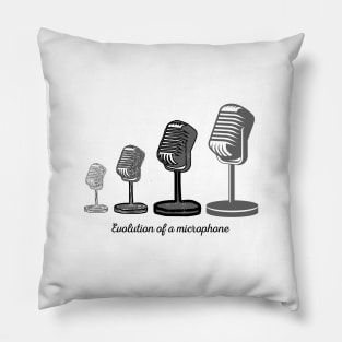 hand drawn microphone evolution Pillow