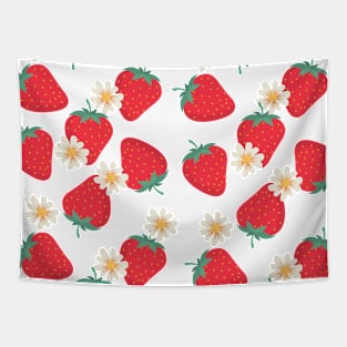 Strawberry and Cream Flowers Pattern Tapestry
