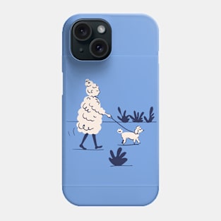 Elegant lady walking her poodle. Phone Case