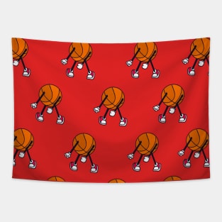 Cool basketball motif in red for basketball game Tapestry