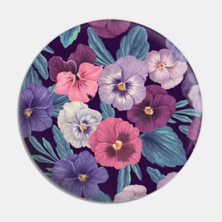 Colorful pansies on deep violet Pin
