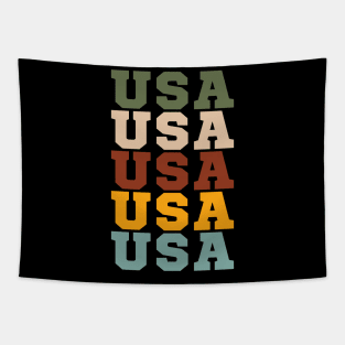 USA SPORT ATHLETIC STYLE U.S.A INDEPENDENCE DAY 4TH JULY TEE Tapestry