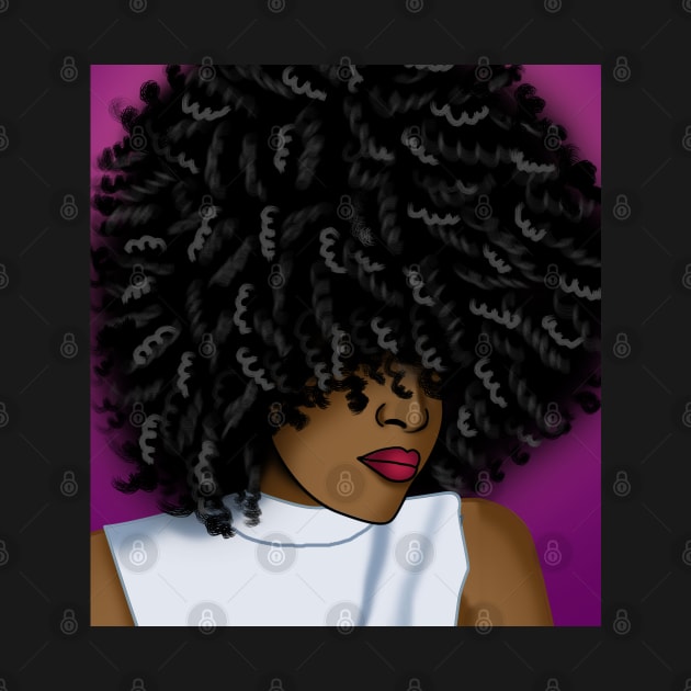 Afro black beautiful woman digital art by Spinkly Creations 