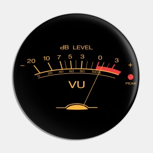 Volume VU Meter Vintage Audio Engineer Recording Studio Gear Head Musician Guitar Shirt Pin