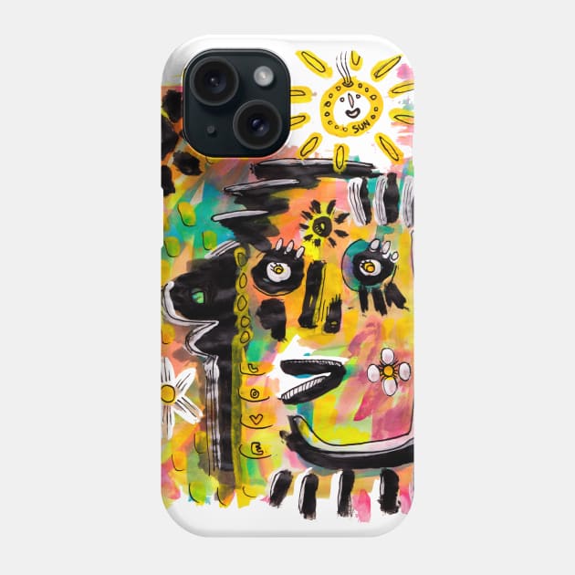 sun face Phone Case by Angel Rivas