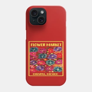 Mexican flower market Chiapas colorful bouquet embroidery boho chic print poster Phone Case