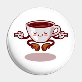 Coffee cup cartoon character Pin