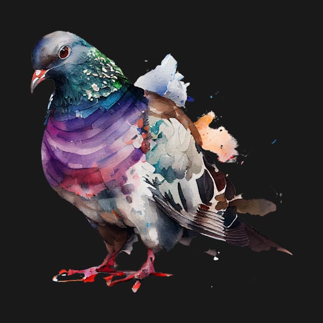 Watercolor Pigeon by CreativeDesignsx