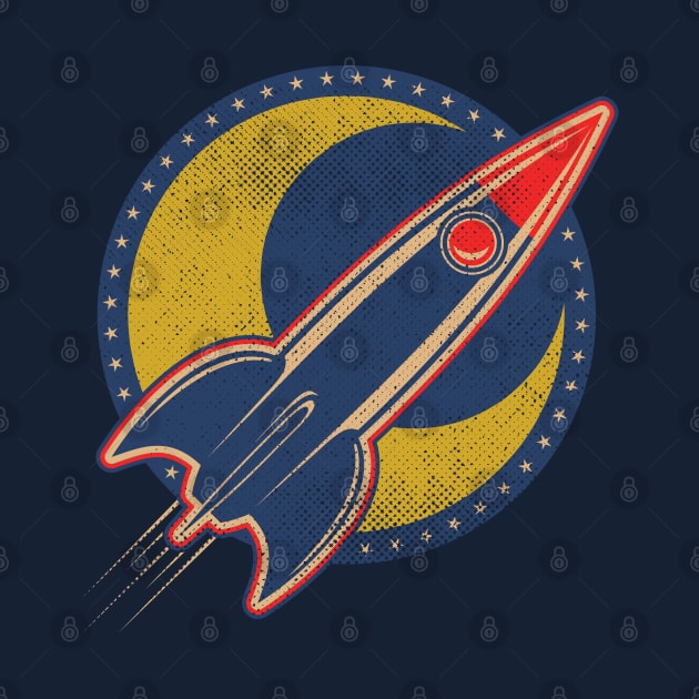 Retro Moon Rocket by wickedpretty