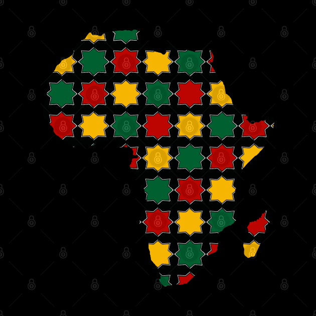 Africa map with geometric patterns colors by Tilila