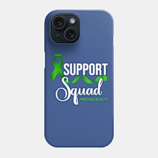 Support Squad Mental Health Awareness Lime Green Ribbon Phone Case