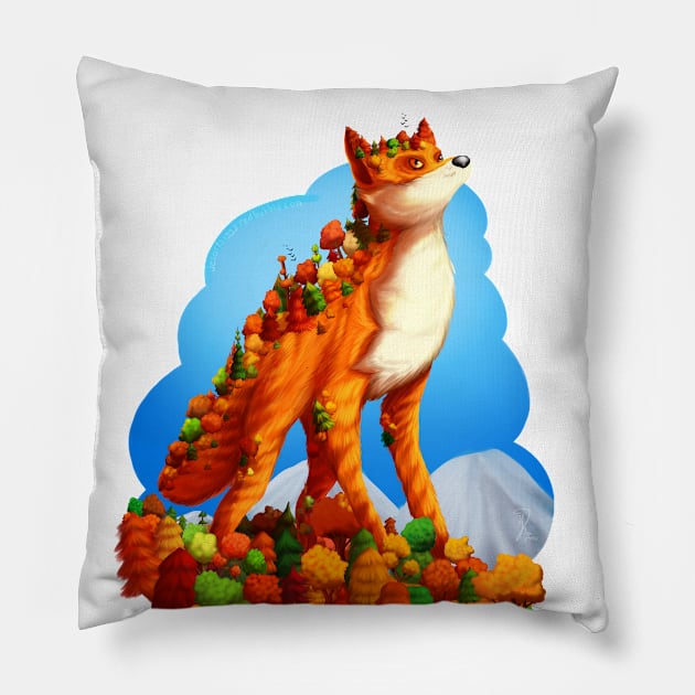 Autumn fox Pillow by Digitaldreamcloud