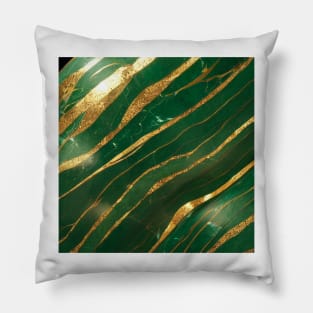 Emerald Green Gilt Marble Pillow