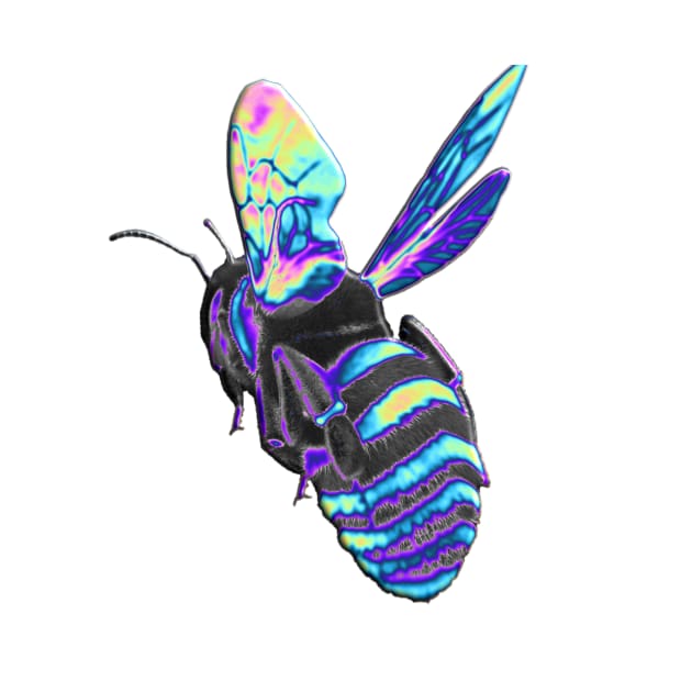 Holographic Blue Bee by dinaaaaaah