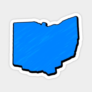 Bright Blue Ohio Outline Magnet