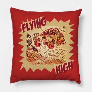 rally car flying high Pillow