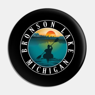 Bronson Lake Kayaking Michigan Sunset Pin