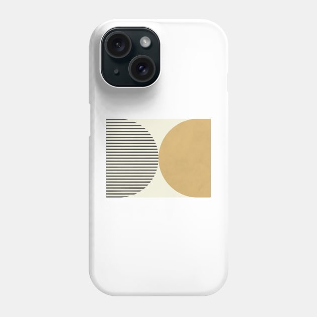 Half Circle Stripes - Gold Black Phone Case by moonlightprint