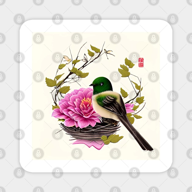 Asian Bird Splendor Magnet by Greenbubble