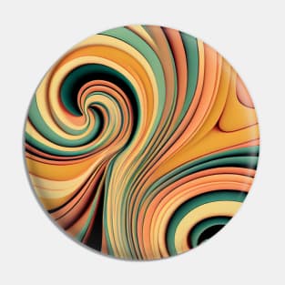 Liquid Swirl Contemporary Abstract Pattern in Orange, Yellow, Black, Navy, Blue, Green, Brown, Cream, Gold, Red Pin