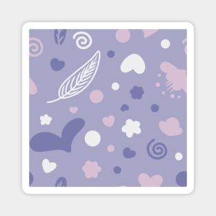 Blue Feather Heart Random Cute Pattern Magnet