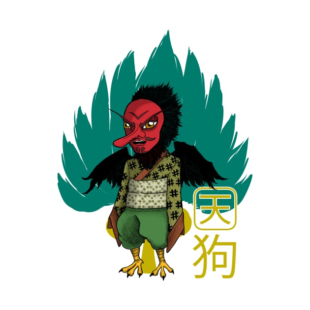 Tengu the most feared Japanese demon in the woods by Isabelmonicarte