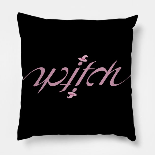 Witch ambigram tee Pillow by SolDaathStore