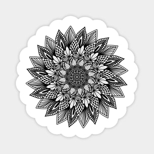 Monochrome Digital Mandala Magnet