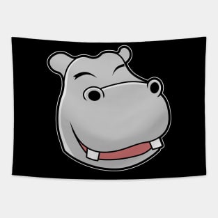 Hippo Head Comic Tapestry