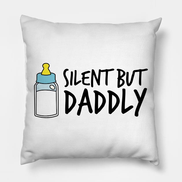 Silent but daddly funny Milk Bottle 02 Pillow by HCreatives