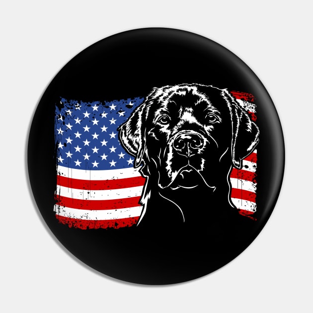 Proud Labrador Lab American Flag patriotic dog Pin by wilsigns