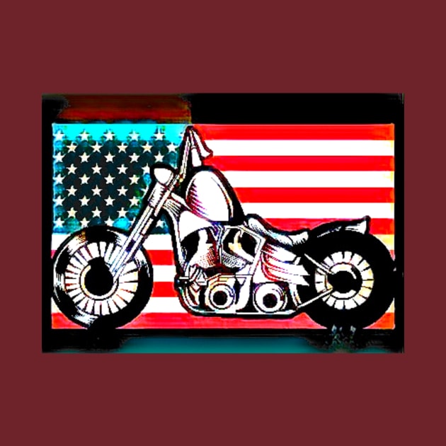 Motorcycle against American Flag by PersianFMts