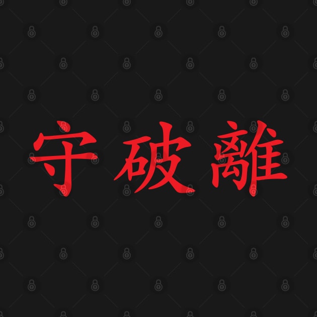 Red Shuhari (Japanese for obey, detach, transcend in red horizontal kanji) by Elvdant