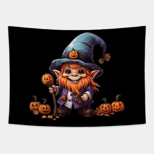 Crochet Scary Witchy Garden Halloween Gnome Pumpkin Decoration Tapestry