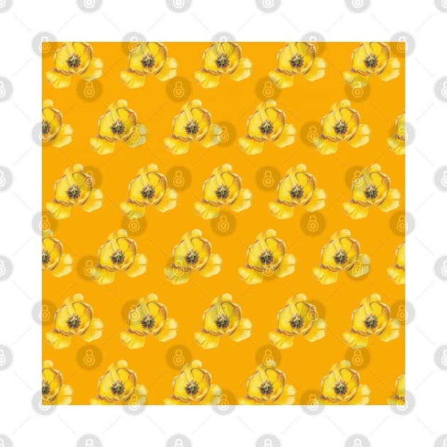 Yellow tulip pattern by VeraAlmeida