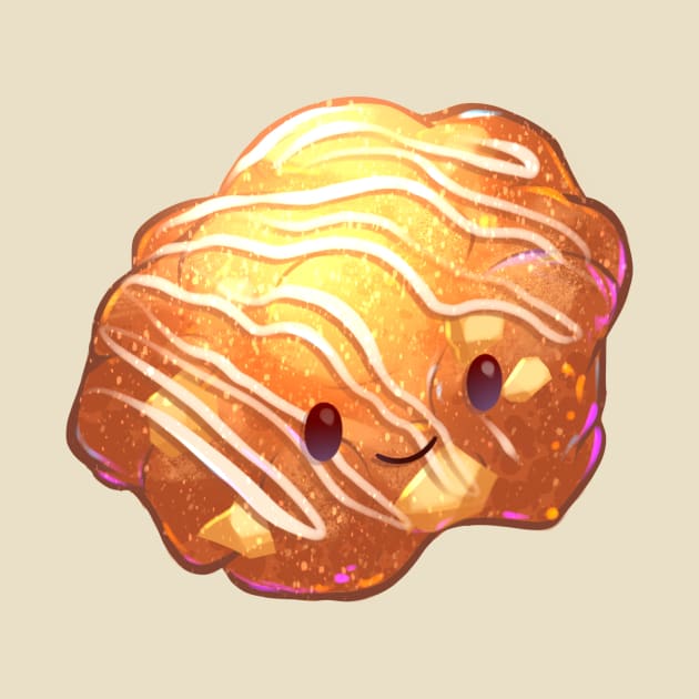 Happy Apple Fritter Donut by Claire Lin