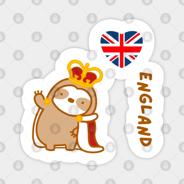 Cute I Love England Sloth Magnet by theslothinme