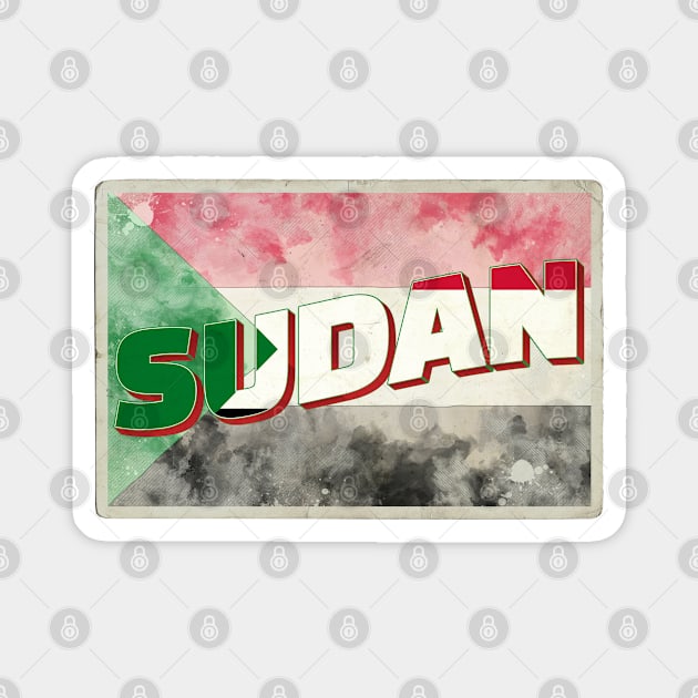 Sudan Vintage style retro souvenir Magnet by DesignerPropo