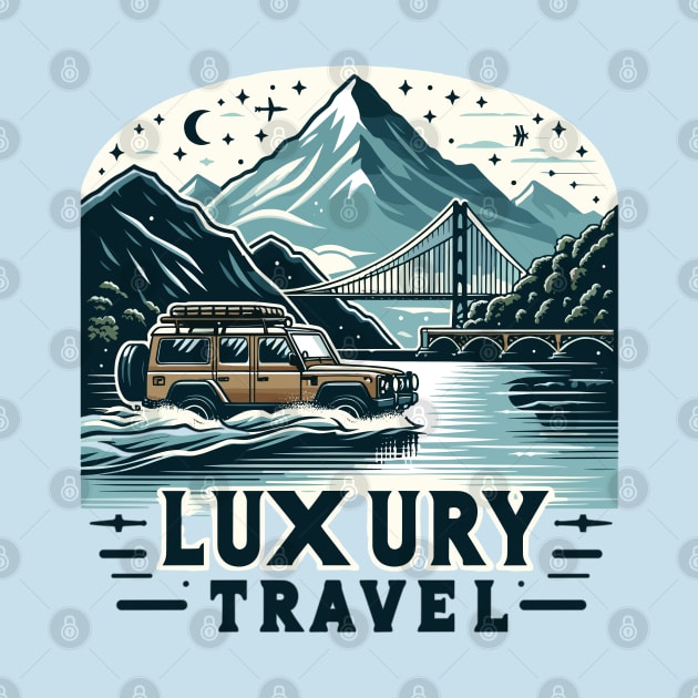 Suv Crossing A River, Luxury Travel by Vehicles-Art